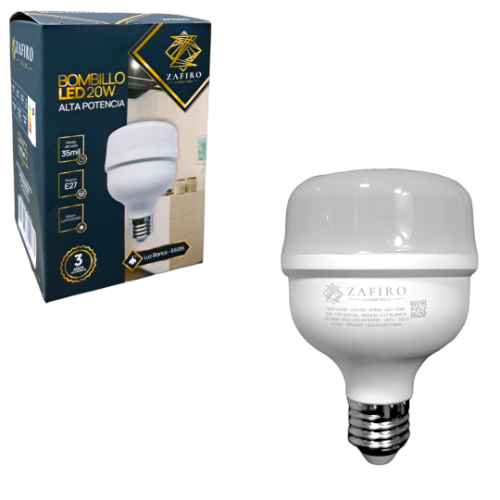BOMBILLO LED 20W ZAFIRO E27 LUZ BLANCA