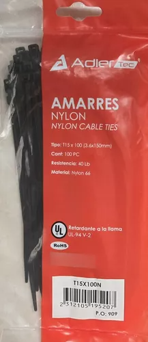 AMARRA 4.8X250MM NEGRA PX100 ADLER
