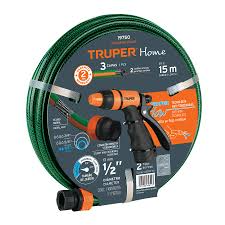 COMBO MANGUERA MAN-15X1/2RE Y PISTOLA DE RIEGO PR-401 TRUPER