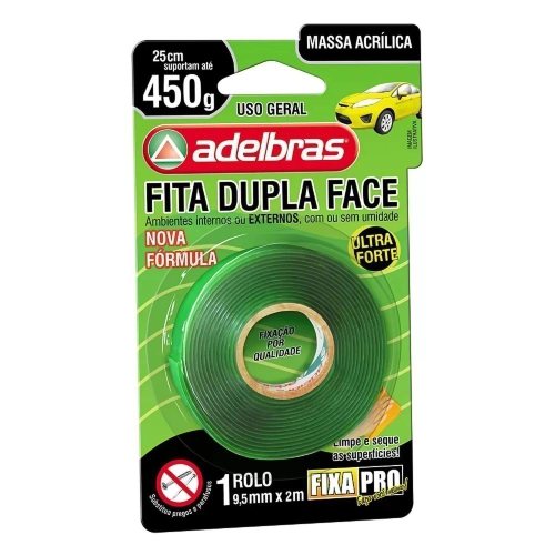 FITA DUP FACE MASSA ACRIL 09MM 2MT UNIP