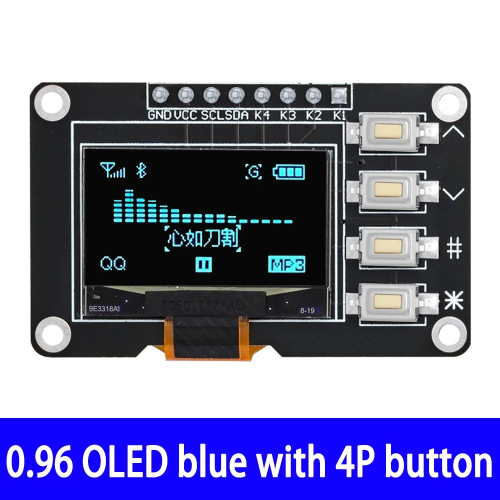Pantalla OLED 0.96” con Teclado 4×4 | SSD1315 | I2C | Arduino
