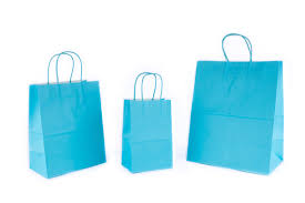 BOLSA REGALO KRAFT AZUL CELESTE