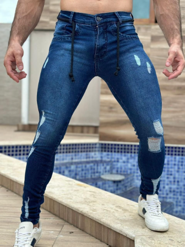 N: 40 Calça Jeans Rasgada Dsl Cordão