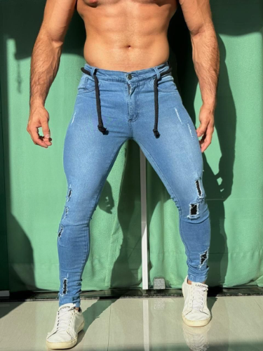 N: 40 Calça Jeans Rasgada Dsl Manchão
