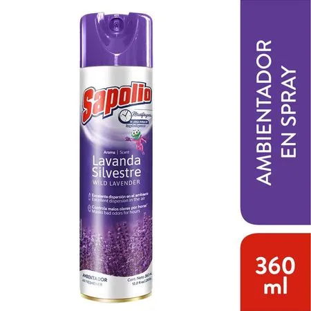 Ambientador en spray SAPOLIO Lavanda Frasco 396Ml