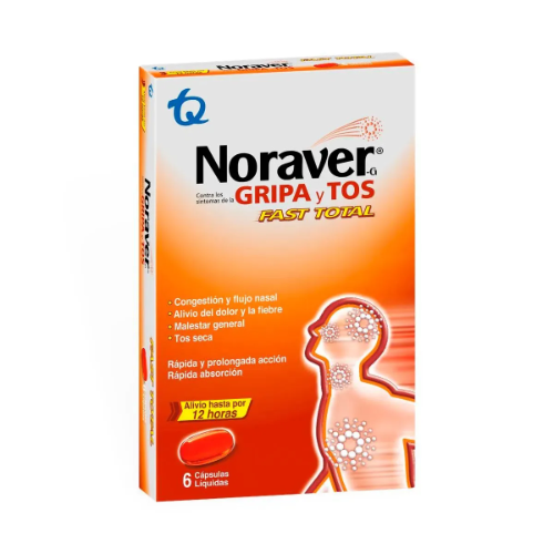 Noraver Gripa y Tos Fast Total Caja x 6 Unidades