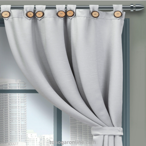 cortina blackout boton madera