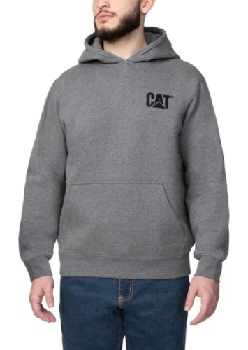 CAT SUDADERO T/L PARA HOMBRE CON CAPUCHA COLOR GRIS LOGO PEQUEÑO TALLA L