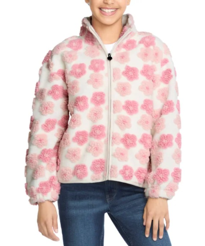 LUCKY BRAND CHUMPA T/L 14/16 PARA NIÑA COLOR BLANCO CON FLORES ROSADAS TALLA L 14/16
