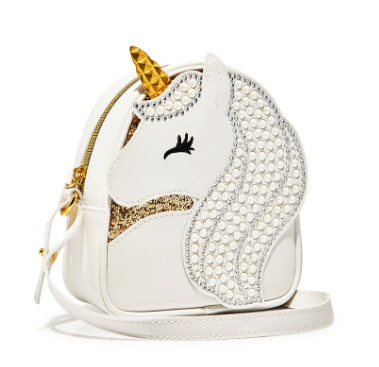 BATH AND BODY WORKS CAJA NO. 1 CROSSBODY PARA NIÑA COLOR BLANCO DISEÑO UNICORNIO