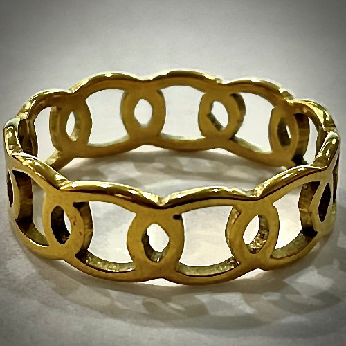 ANILLO EN ACERO ÓVALOS CONTINUOS ENTRELAZADOS ANA00023