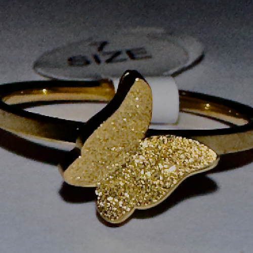 ANILLO EN ACERO MARIPOSA ESCARCHADA PEQUEÑA 3D ANA00028