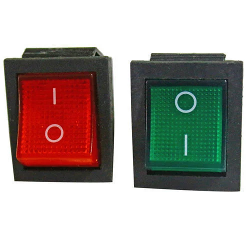 Botón/Llave de 1 Punto Cuadrado con Luz Rojo (3 Terminales) [Estandar]