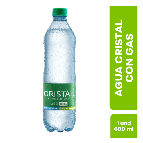 Agua con gas cristal 600ml