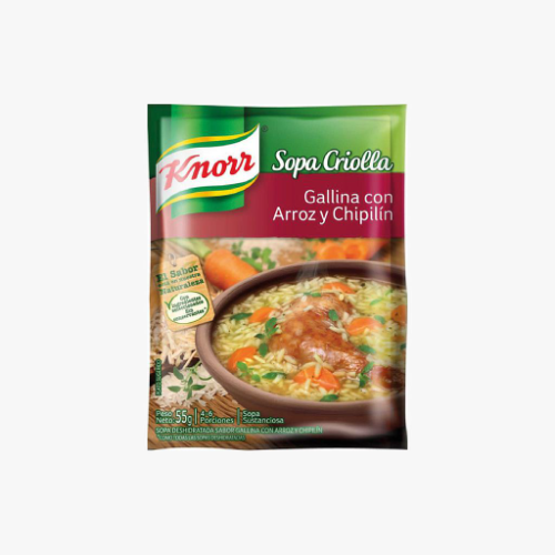 sopa knorr Gallina arroz y chipilin