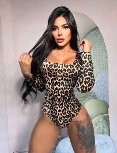 BODY PRINCESA MANGA LISA ANIMAL PRINT