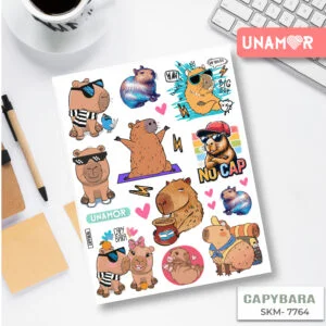 7764g plancha sticker capibara 20x25 cm