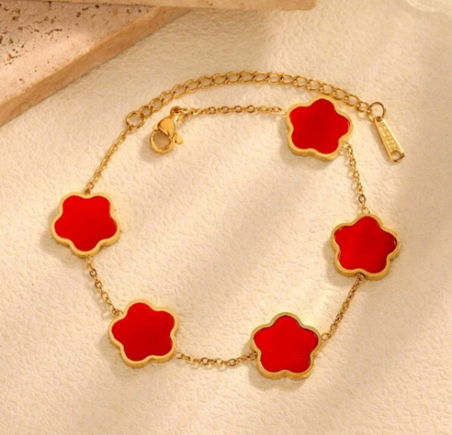 PULSERA DE ACERO INOXIDABLE TREBOL LA SUERTE