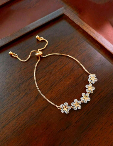 PULSERA DE ACERO INOXIDABLE CON DISEÑO FLORAL PARA MUEJR