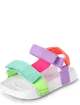 Children's Place - Sandalias - Baby Girls Colorblock Webbed Sandals 3-6M