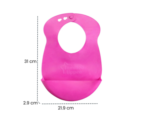 babero silicon rosado