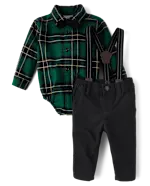 Children's Place - Conjunto - bowtie set verde