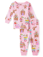 Children's Place - Navidad - Pijamas - Rosa Gingerbread