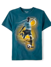 Children's Place - T Shirt - Soccer Player Teal