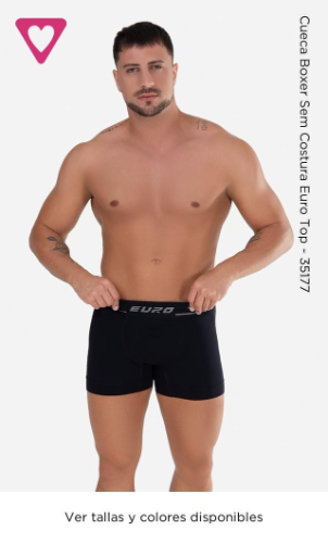 CUENCA BOXER SEM COSTURA EURO TOP G/L PRETO