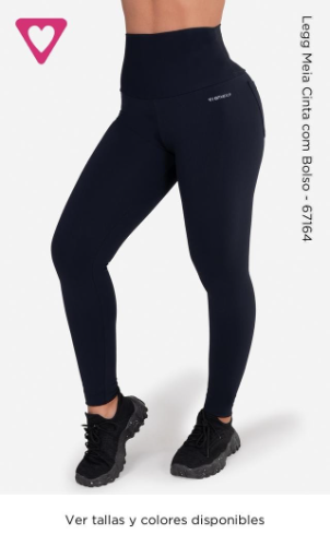 LEGG MEIA CINTA COM BOLSO MM PRETO