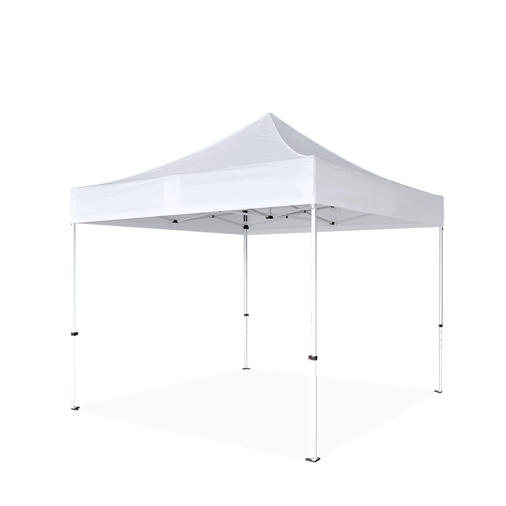 10x10 steel pop up canopy tent with white top