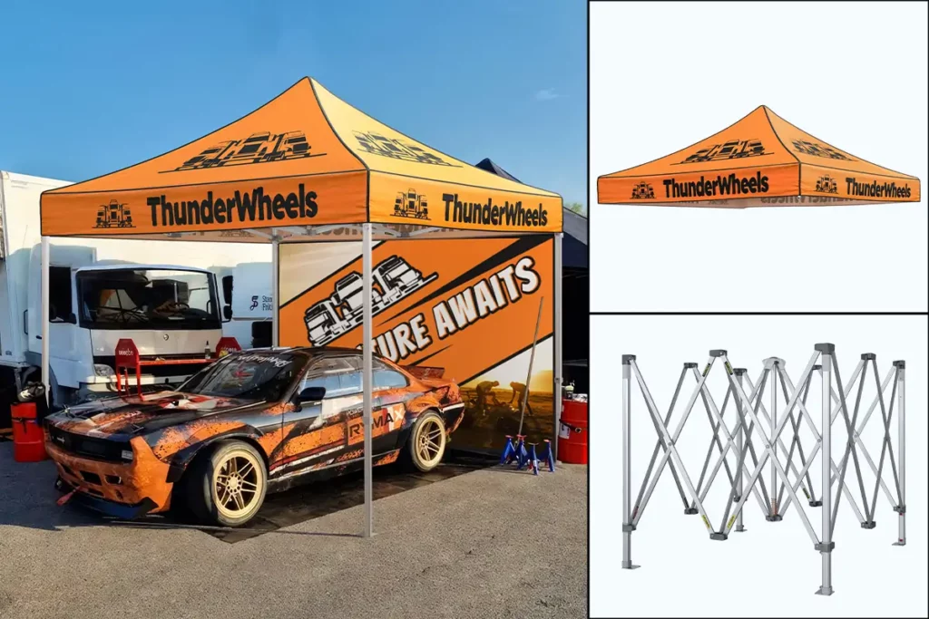 Yellow Custom Canopy Tent and Its Sidewall