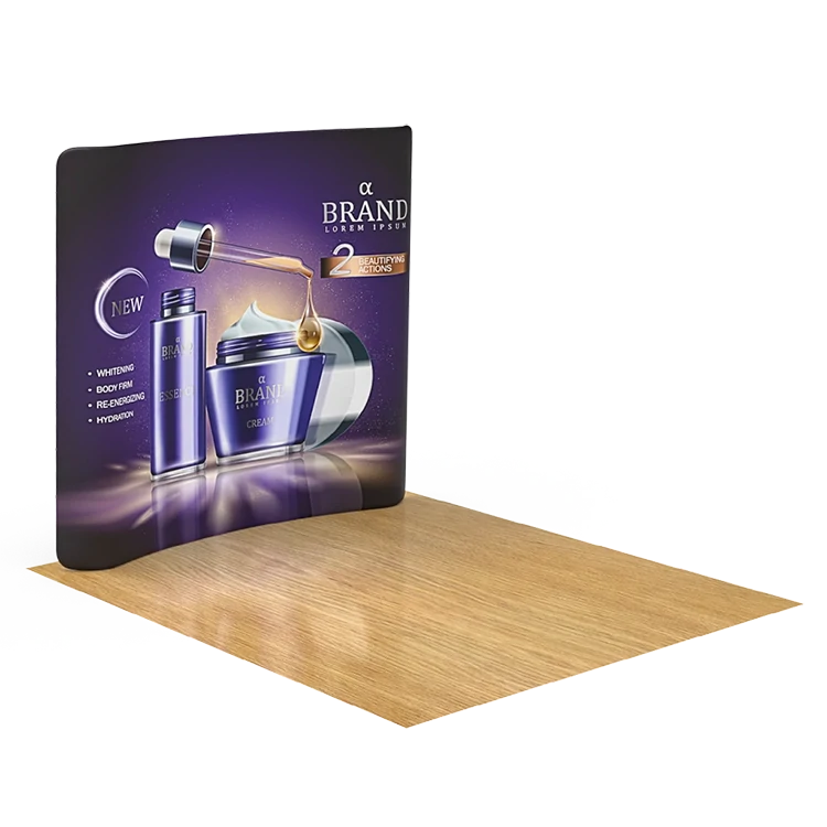 8ft curved tension fabric trade show display booth