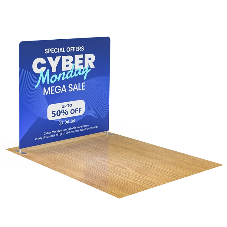 8ft straight tension fabric trade show display booth