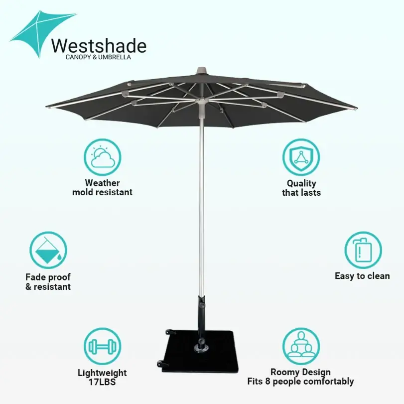 Push up patio umbrella features