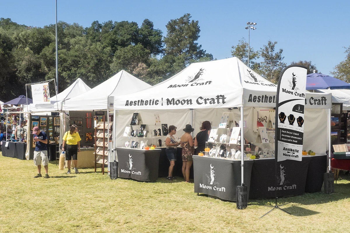 Custom logo canopy stands out at the event