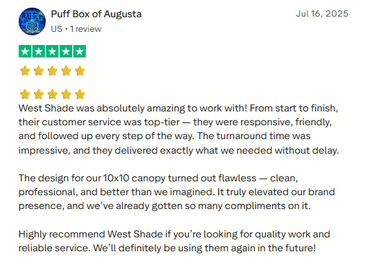 WESTSHADE's Customer Comment