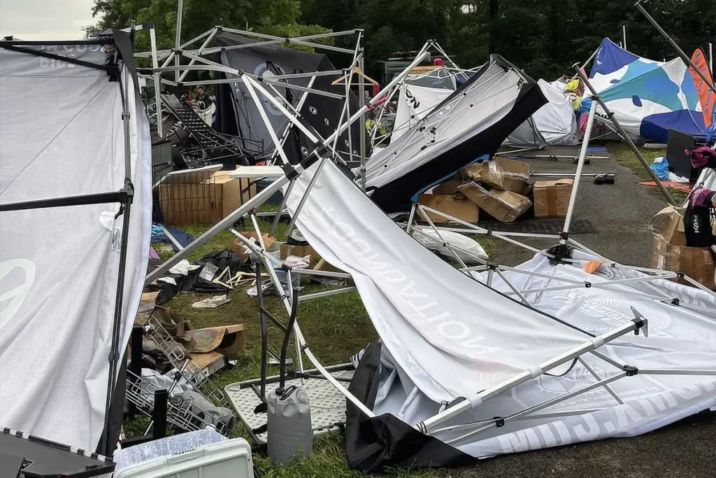 Poor quality tents are easily blown down by the wind
