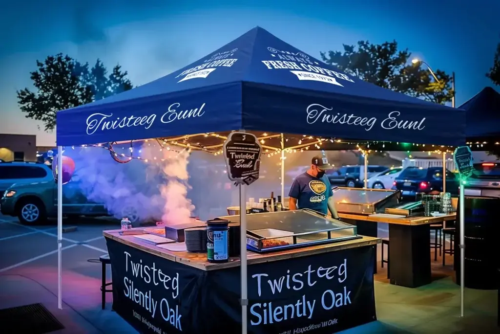 Use a customized canopy tent for an outdoor party