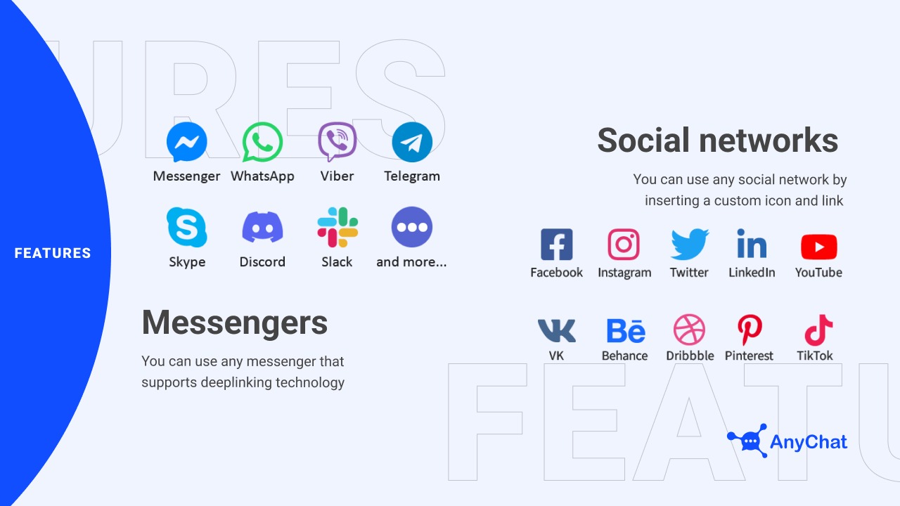 Integrate to any custom site, CMS or SiteBuilder via Embed code.