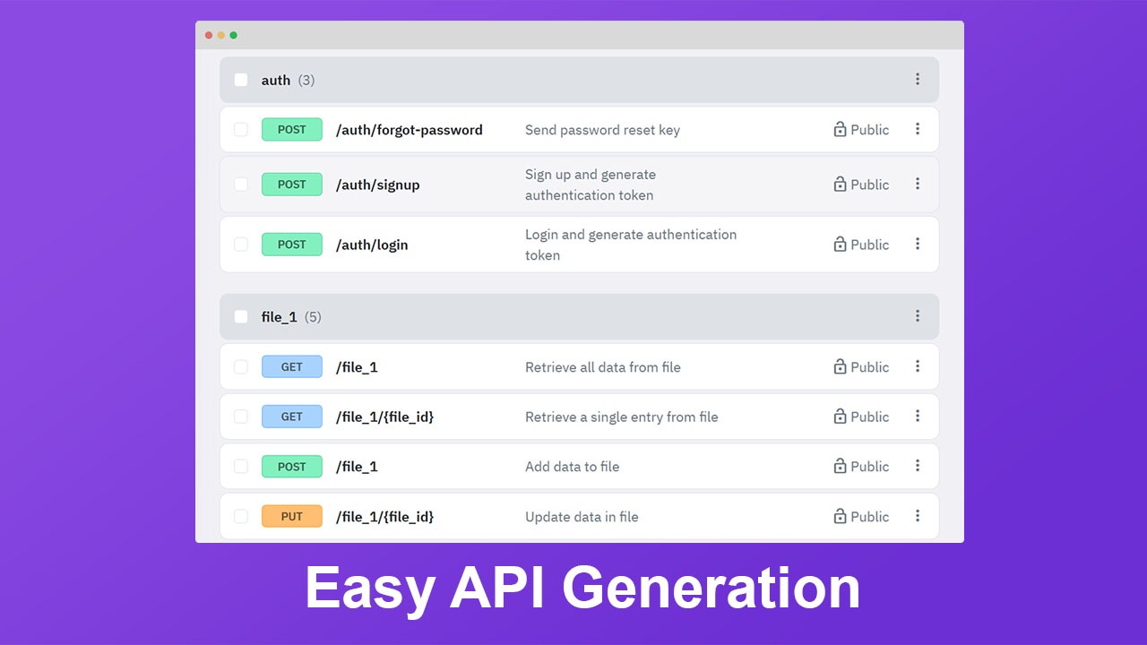Easy API Generation