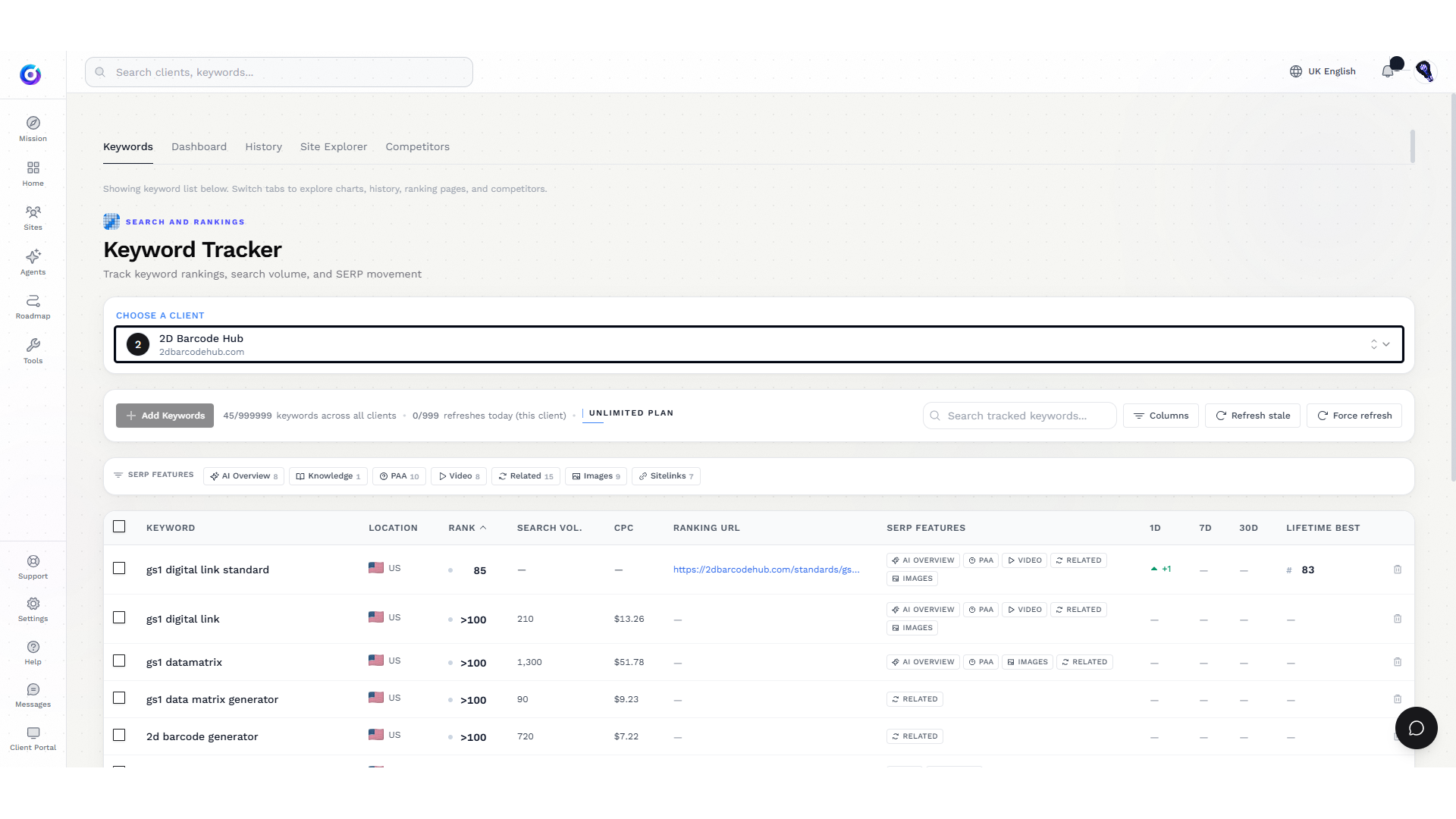 keyword tracker