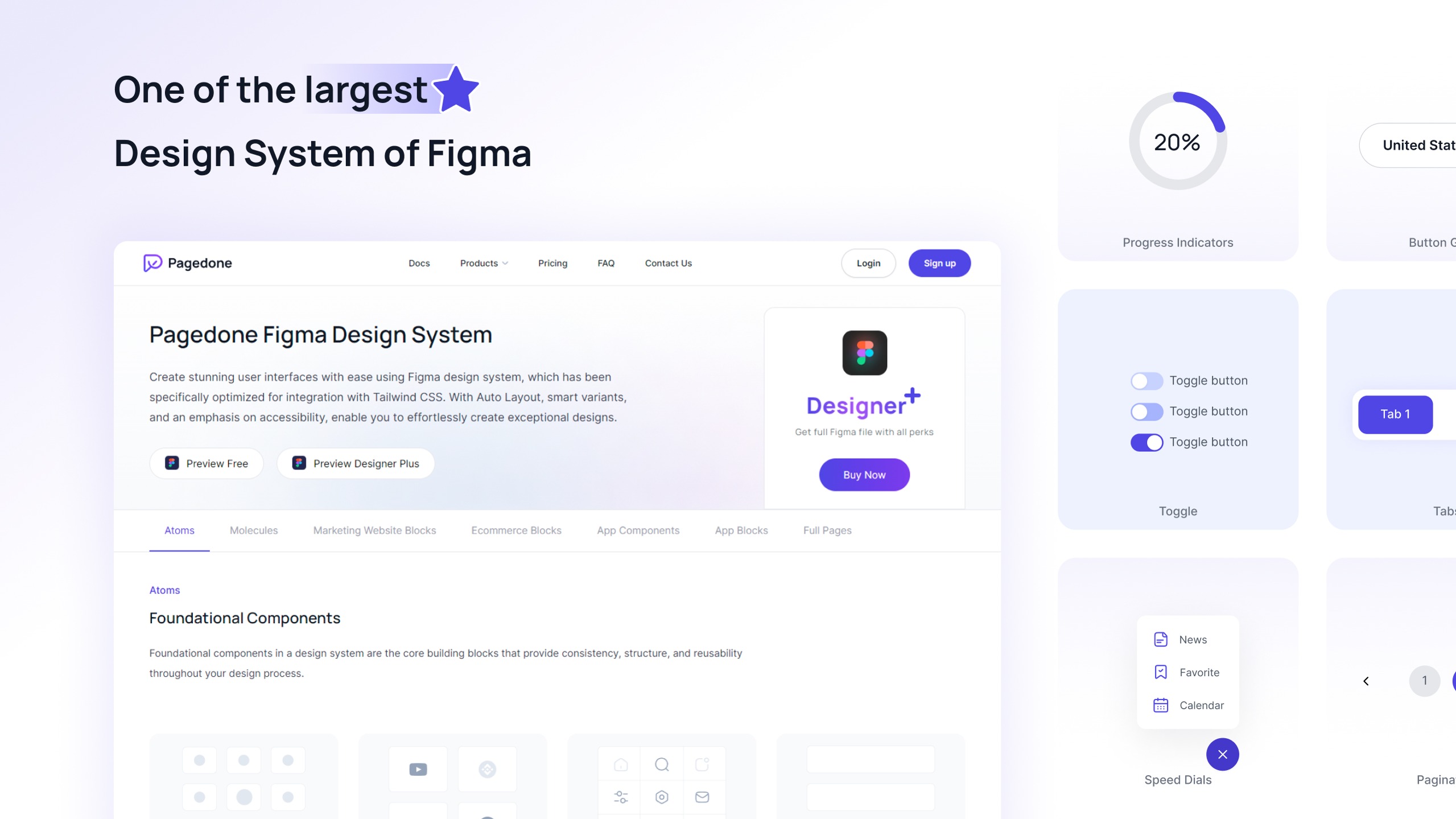 Pagedone Figma design system.
