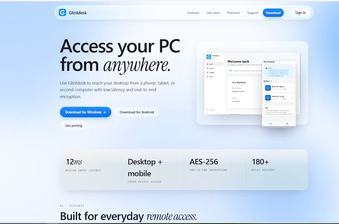 Combing windows and android user interface thumbnail