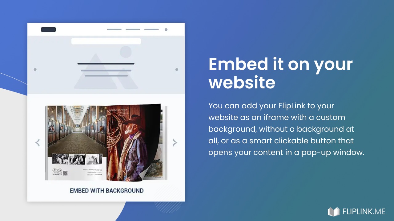 Embed your FlipLink on your website with ease