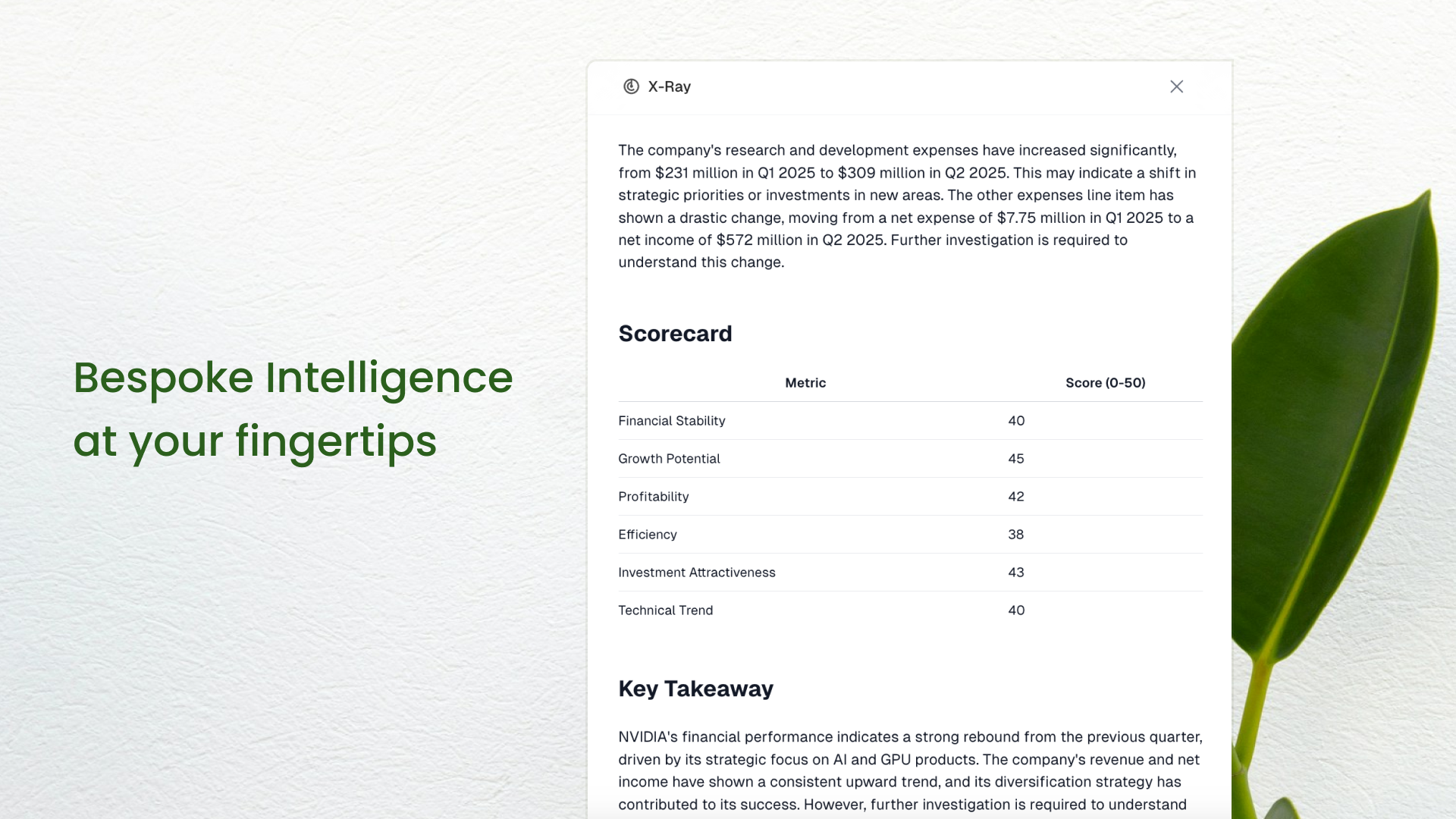 Bespoke Intelligence at your fingertips