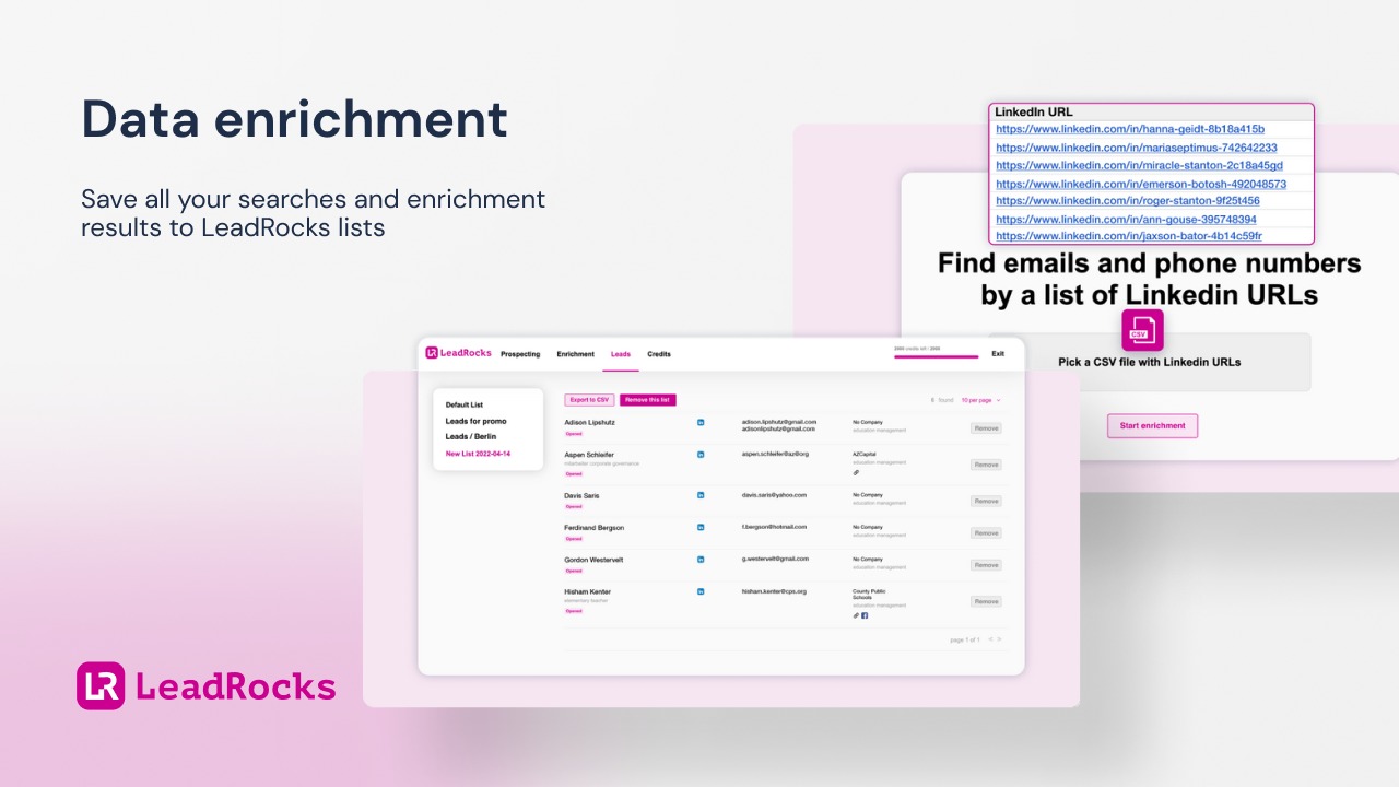 Enrich LinkedIn profiles quickly