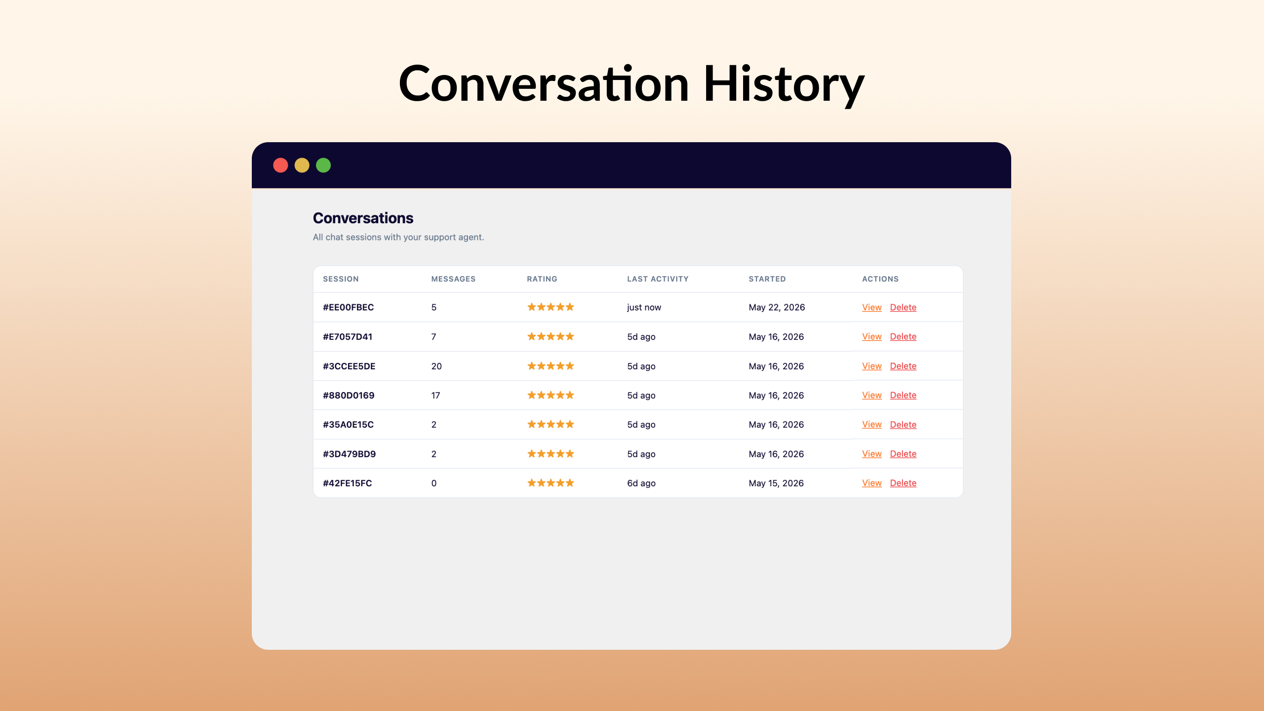 Conversation history thumbnail