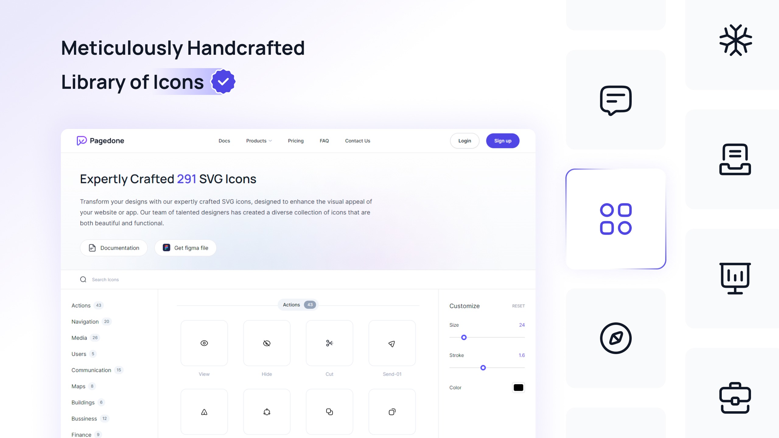 Pagedone icon library.