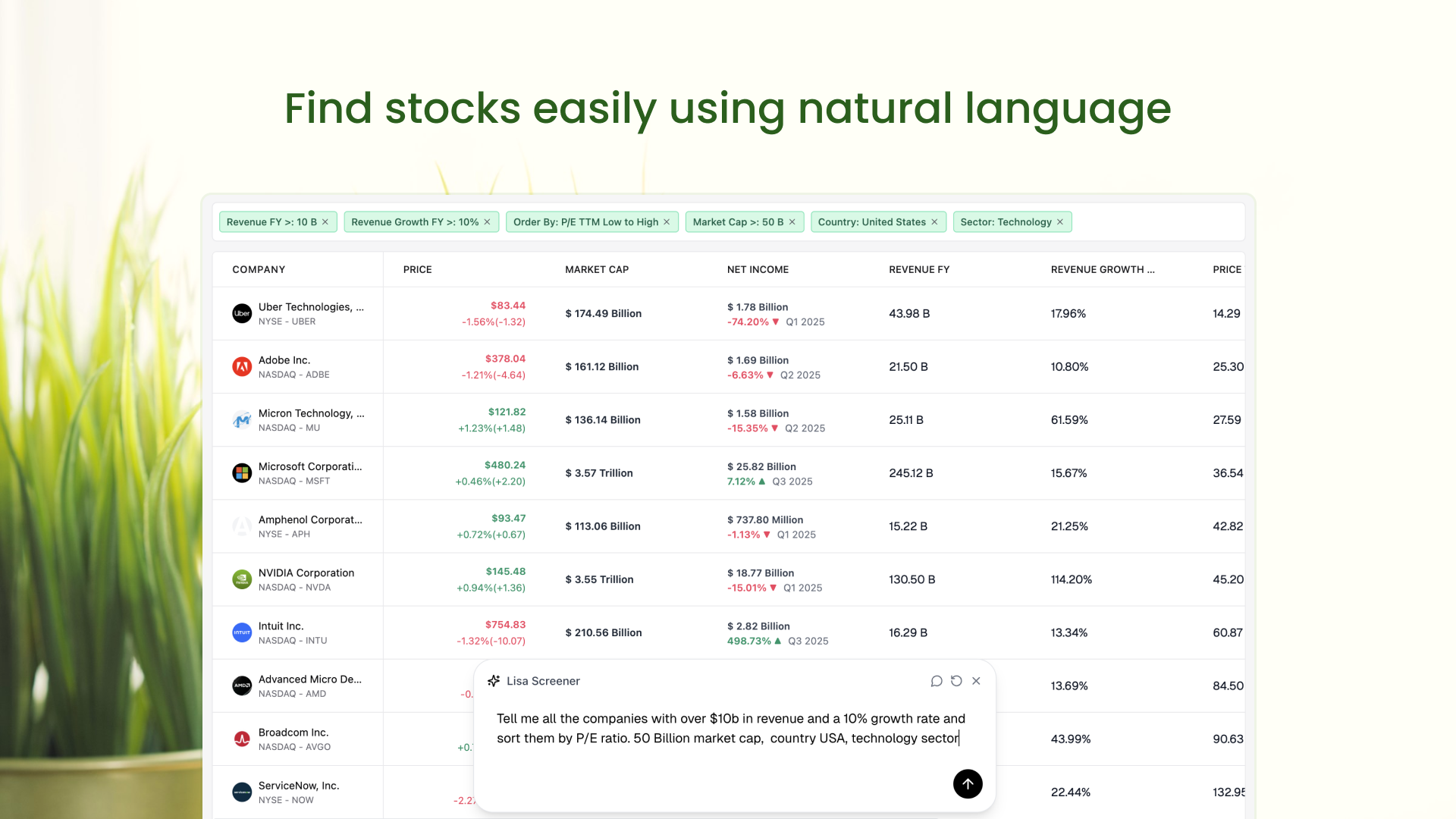 Find stocks easily using natural language thumbnail